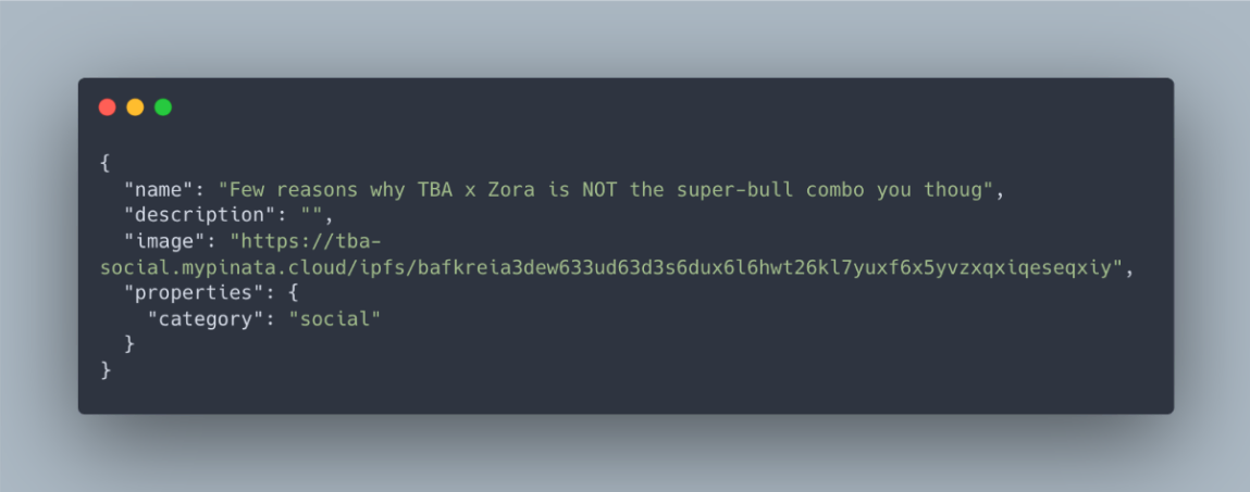 Figure 2: tokenURI file contents