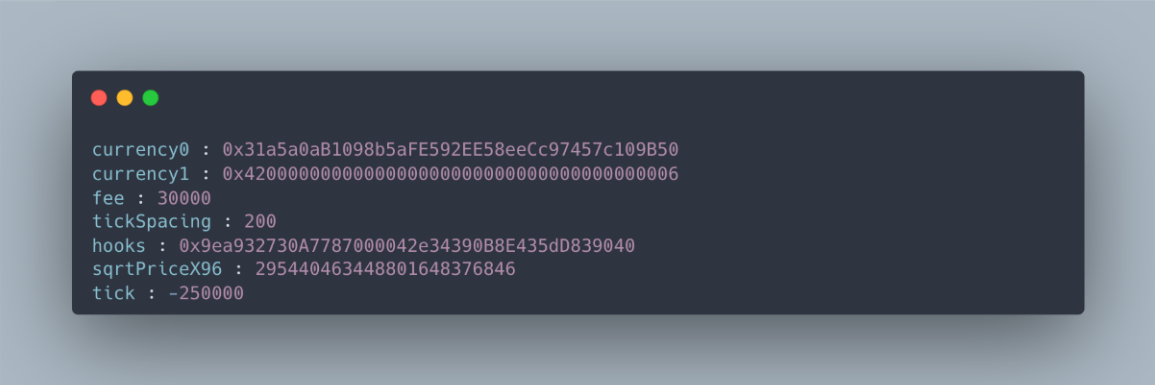 Figure 4: Uniswap initialisation of the BaseCoin/WETH pool