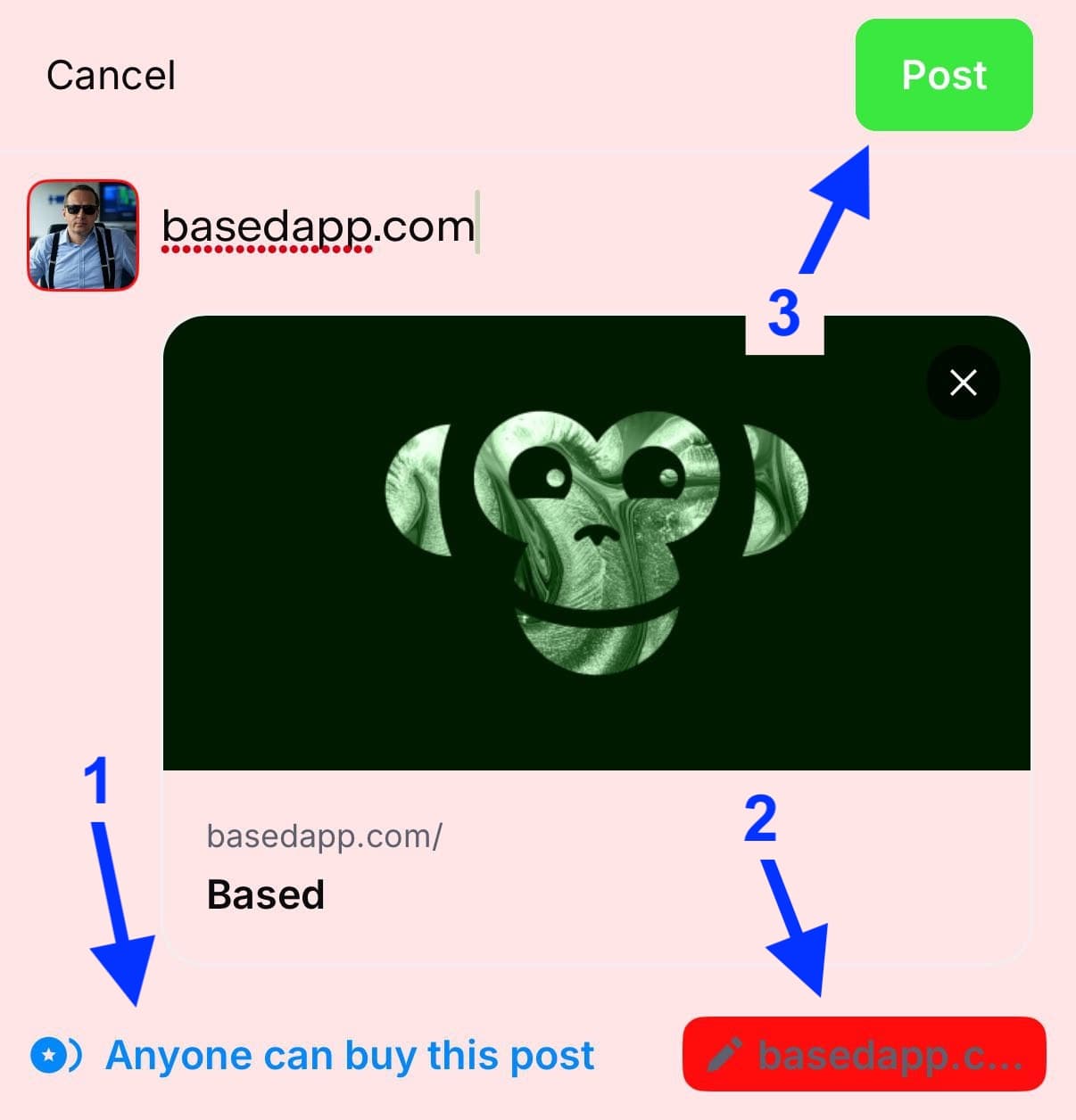 Figure 1: Posting to The Base App
